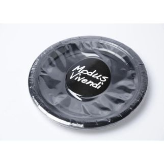 10 ASSIETTES EN PAPIER NOIRES VIVENDI 18CM