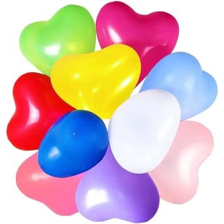 10 Ballons en Cœur Multi Couleurs - Balloonia