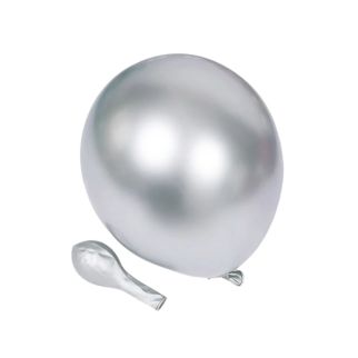 10 BALLONS METALISES ARGENTES - Ballonia