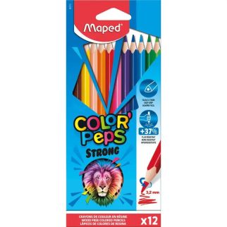 12 Crayons STRONG color'peps 18 cm - Maped