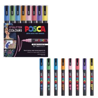 8 Marqueur Posca Glitter 0.9-1.3 mm