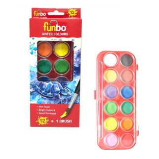 Boîte aquarelle 12 couleurs + pinceau - Funbo