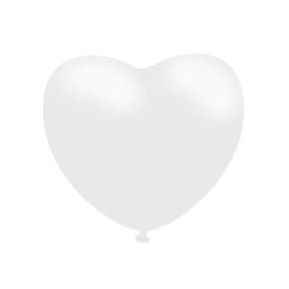 10 Ballons Cœur Blanc