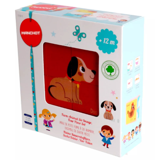 Puzzle Cube en Bois Animaux de La Ferme - Manchot