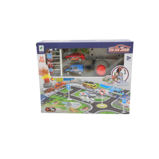 Pompier- Piste de course avec voiture