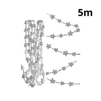 GUIRLAND METALLIQUE ETOILES 5M 3 COUL ASS-Grey