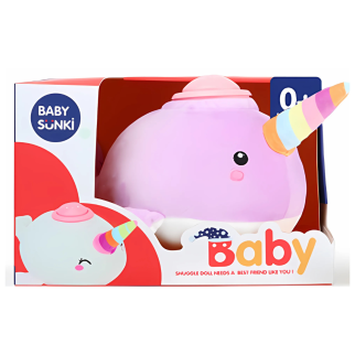 Baleine licorne en peluche Musicale et Lumineuse - Violet