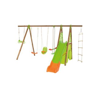 Portique en Bois et métal LEGATO 9 enfants et bébé