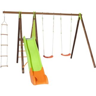 Portique Balançoire bois/métal XALTO 5 enfants - Trigano