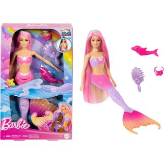 Barbie Poupée Sirène « Malibu » Aux Cheveux Roses - Mattel