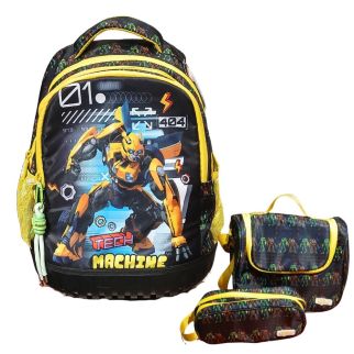 Trio : Trolley 16" 3Poches+Sac à Gouter +Trousse Garçon + Porte Clé-Modèle 1