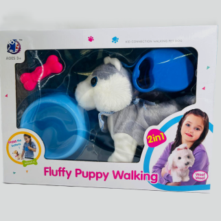 Peluche Chien avec accessoires 2 en 1 Fluffy